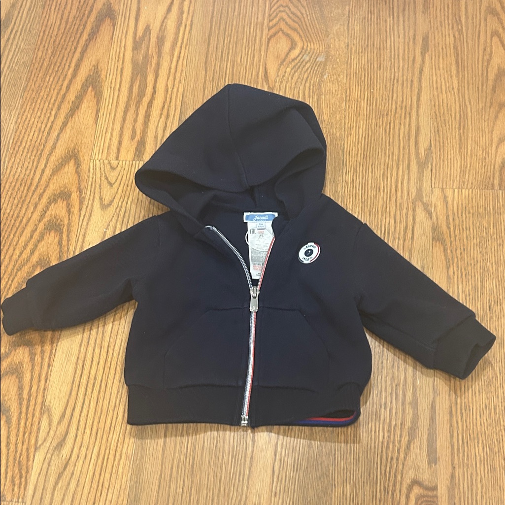 Jacadi Navy Blue Baby Hoodie 6 Months